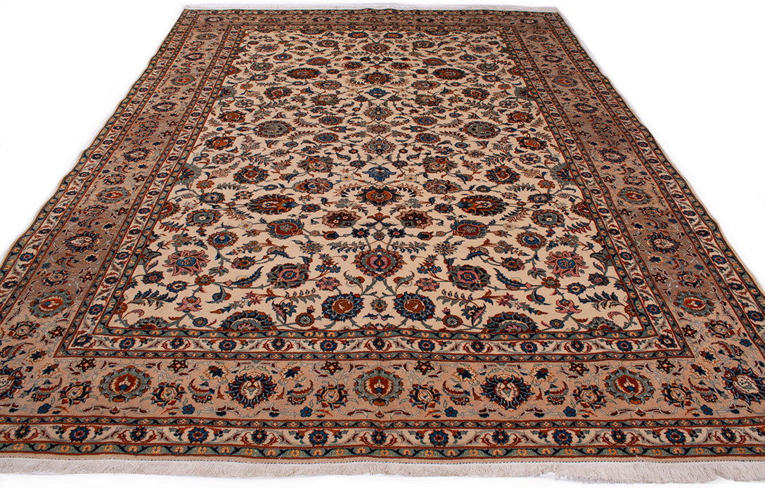Semi-Antique Persian Kashan Rug