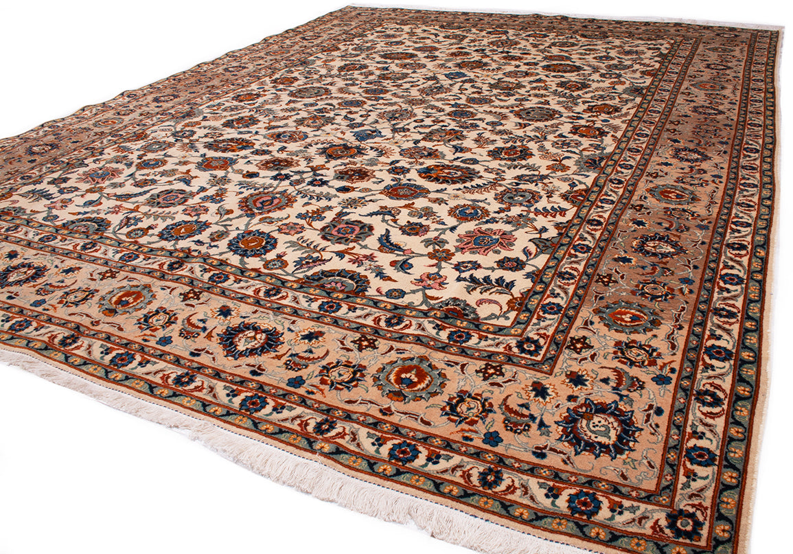 Semi-Antique Persian Kashan Rug