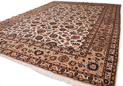 Semi-Antique Persian Kashan Rug