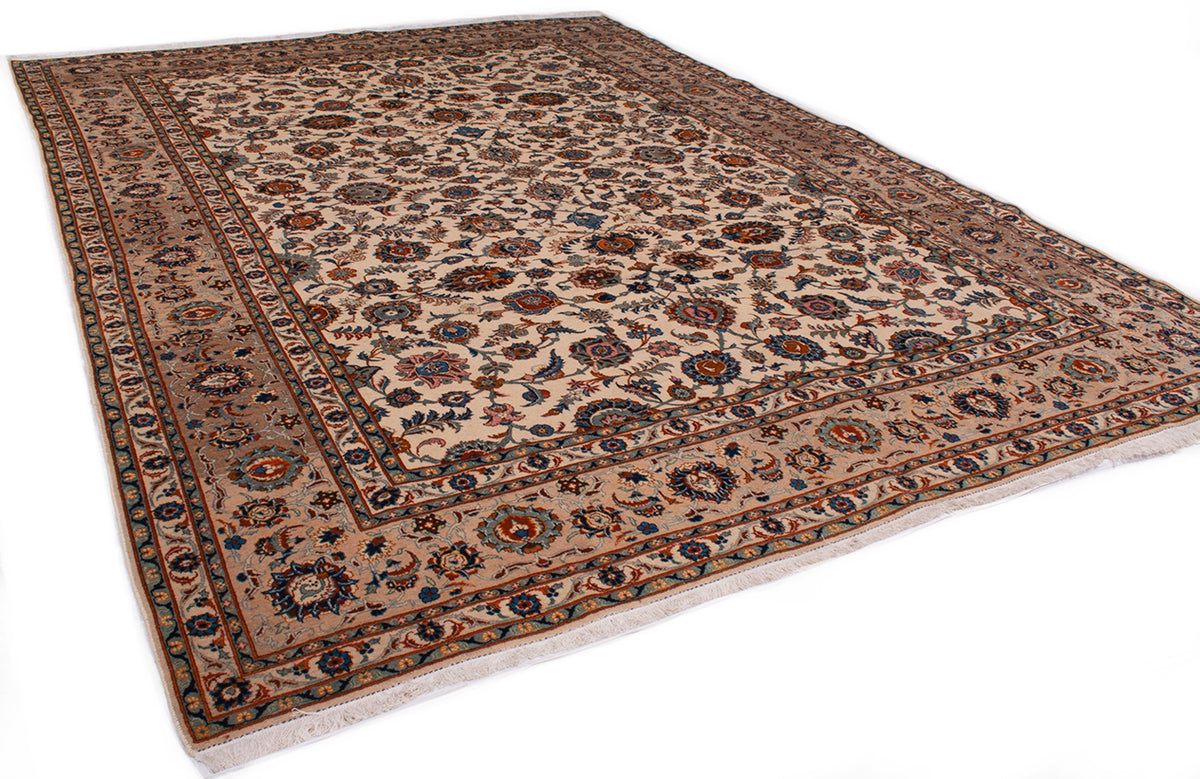 Semi-Antique Persian Kashan Rug