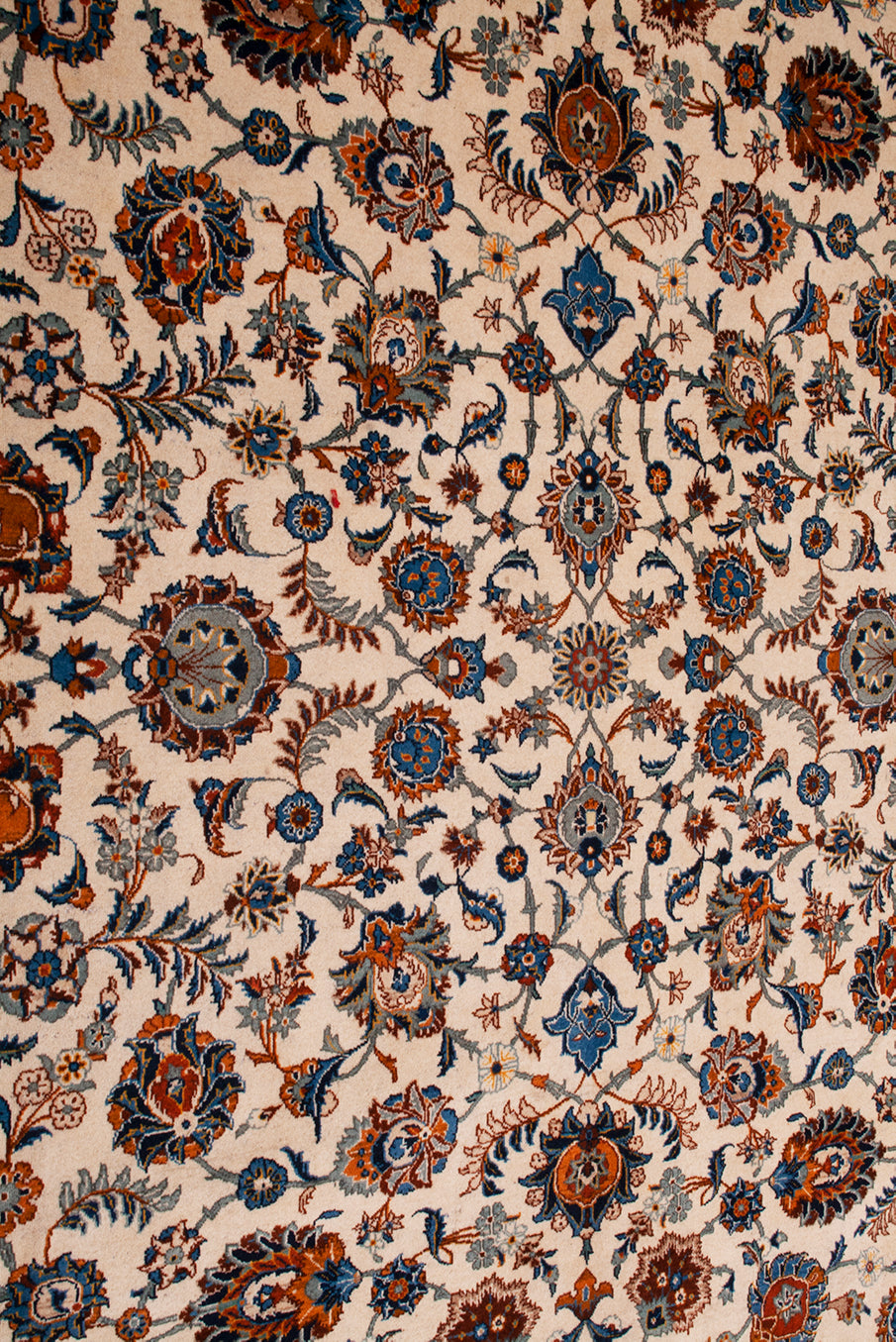 Semi-Antique Persian Kashan Rug