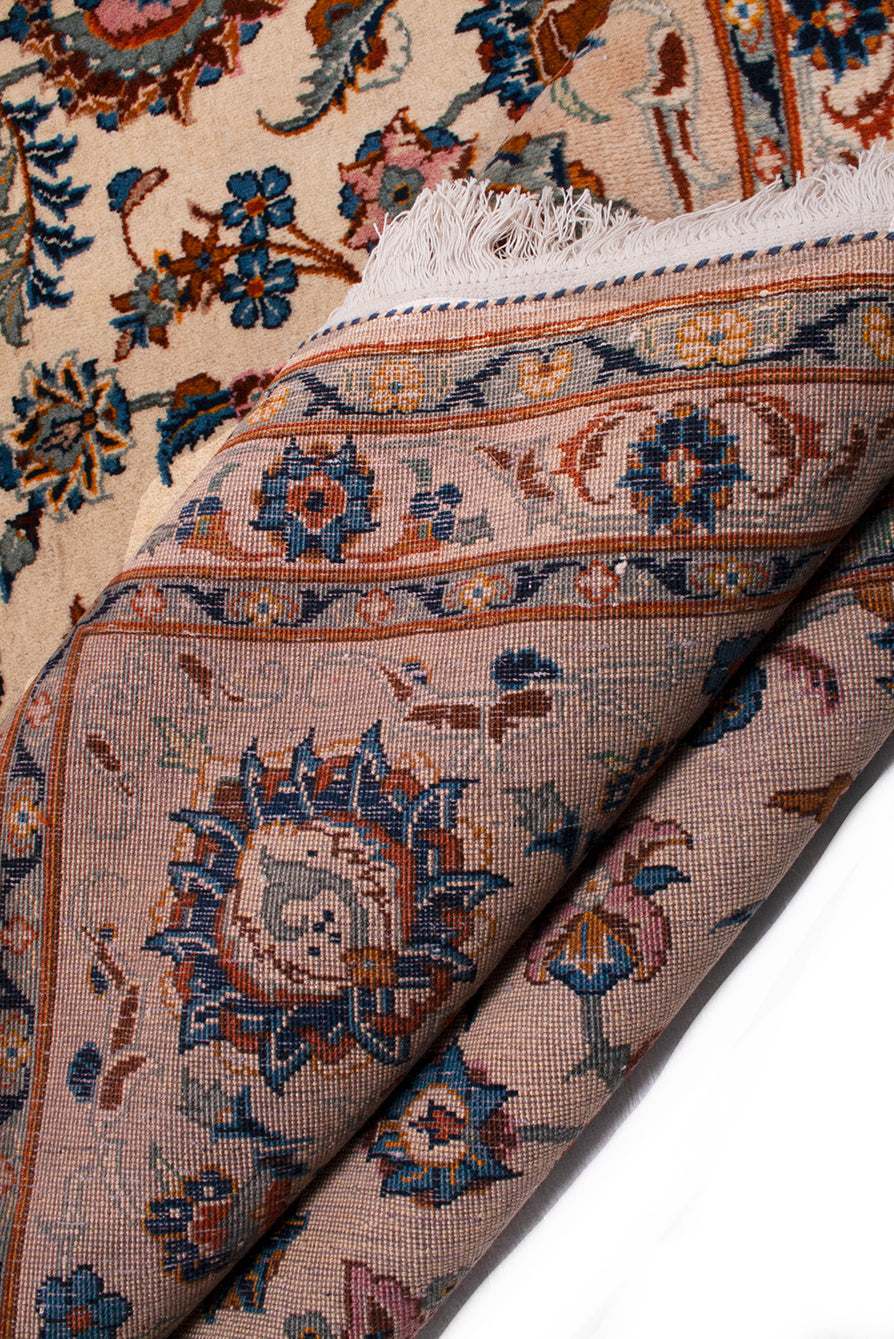 Semi-Antique Persian Kashan Rug