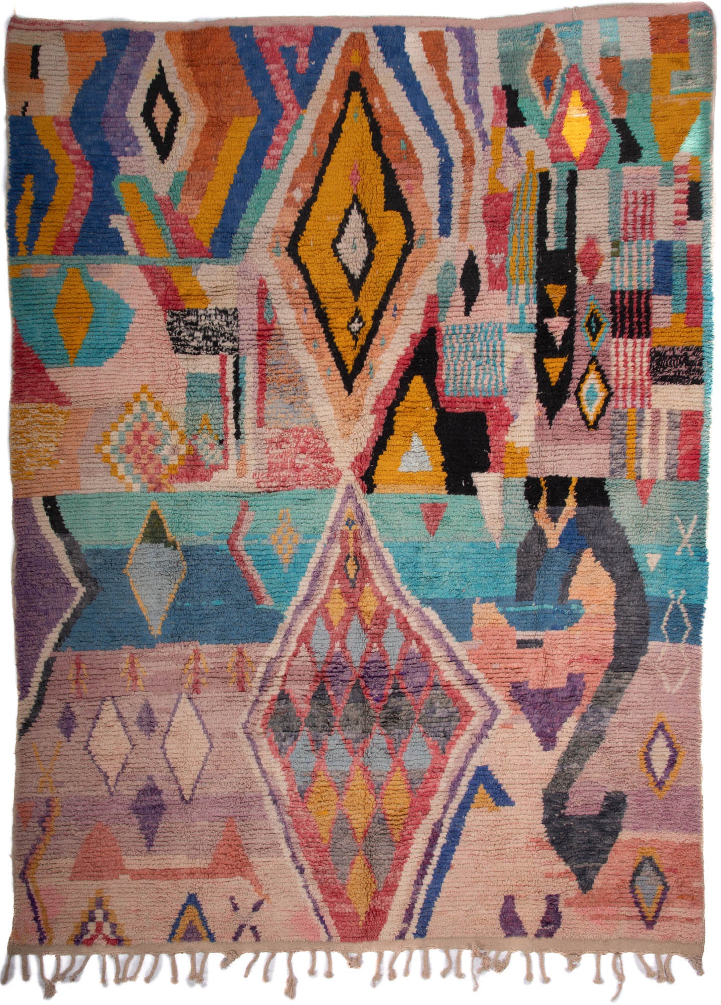 Semi-Antique Moroccan Boujad Rug