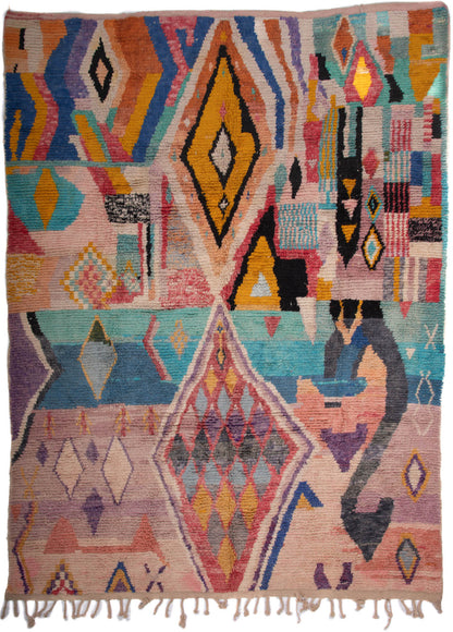 Semi-Antique Moroccan Boujad Rug