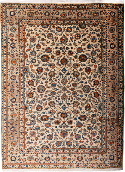 Semi-Antique Persian Kashan Rug