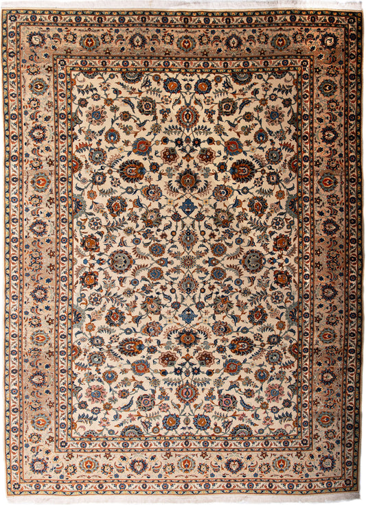 Semi-Antique Persian Kashan Rug