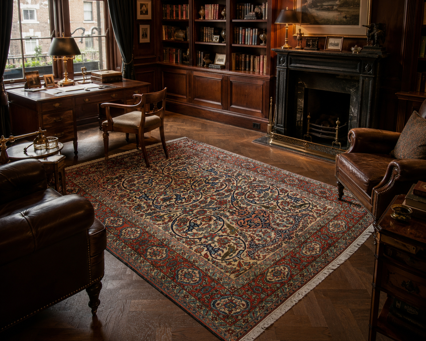 Antique Persian Isfahan Rug