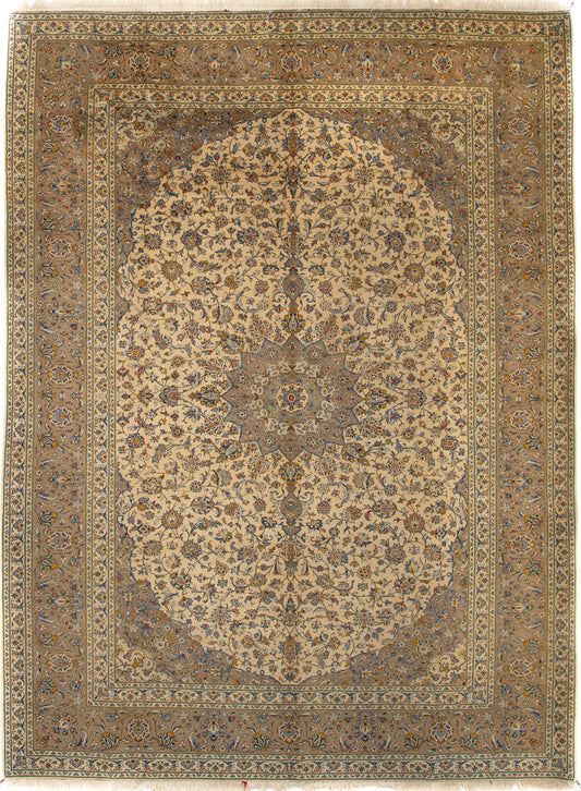 Semi-Antique Persian Kashan Rug