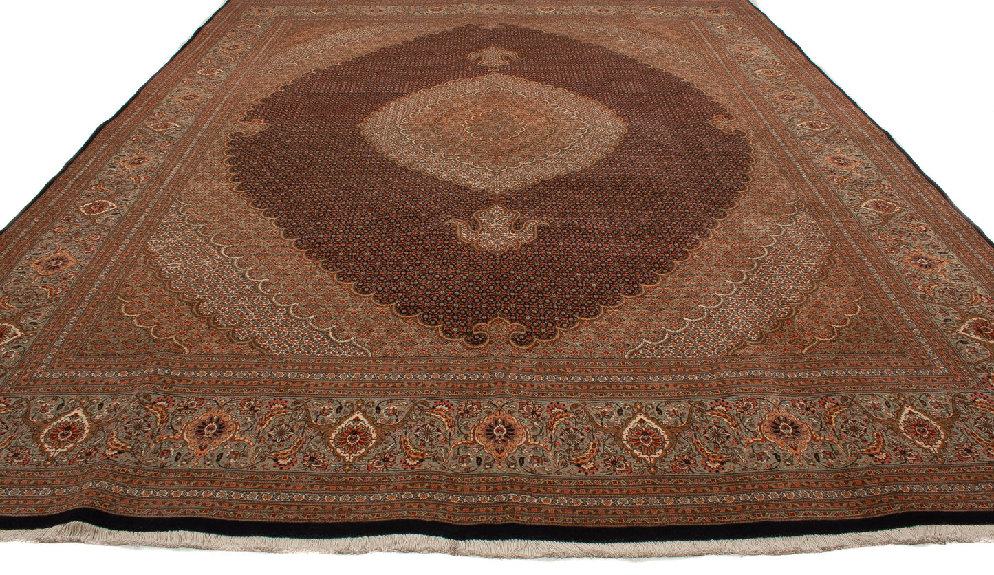 Persian Wool & Silk Mahi Tabriz Rug