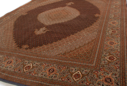 Persian Wool & Silk Mahi Tabriz Rug