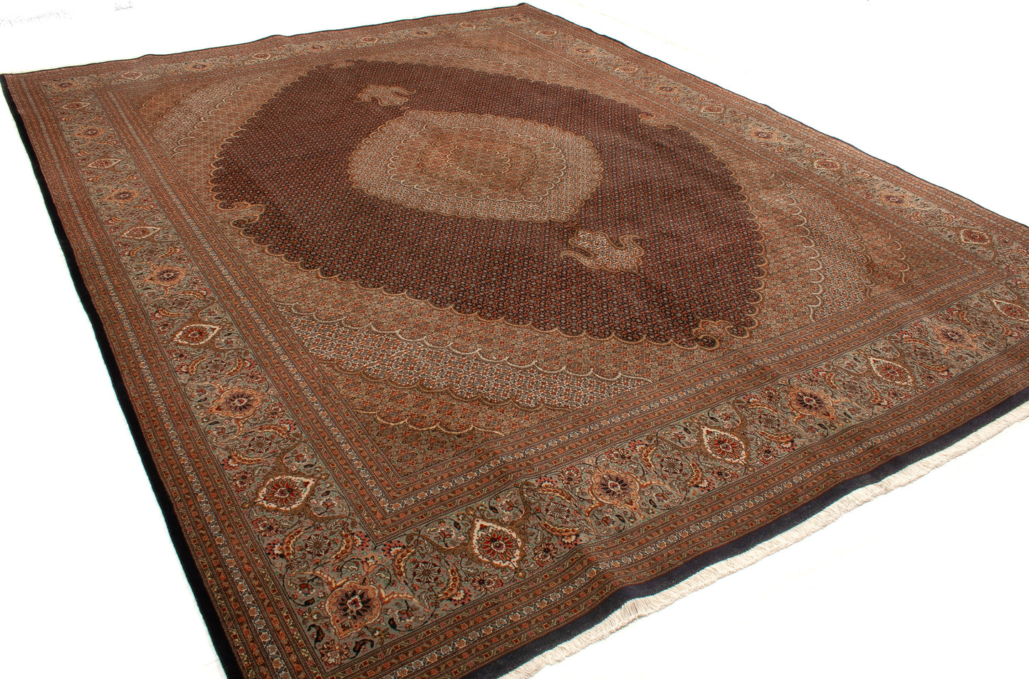 Persian Wool & Silk Mahi Tabriz Rug