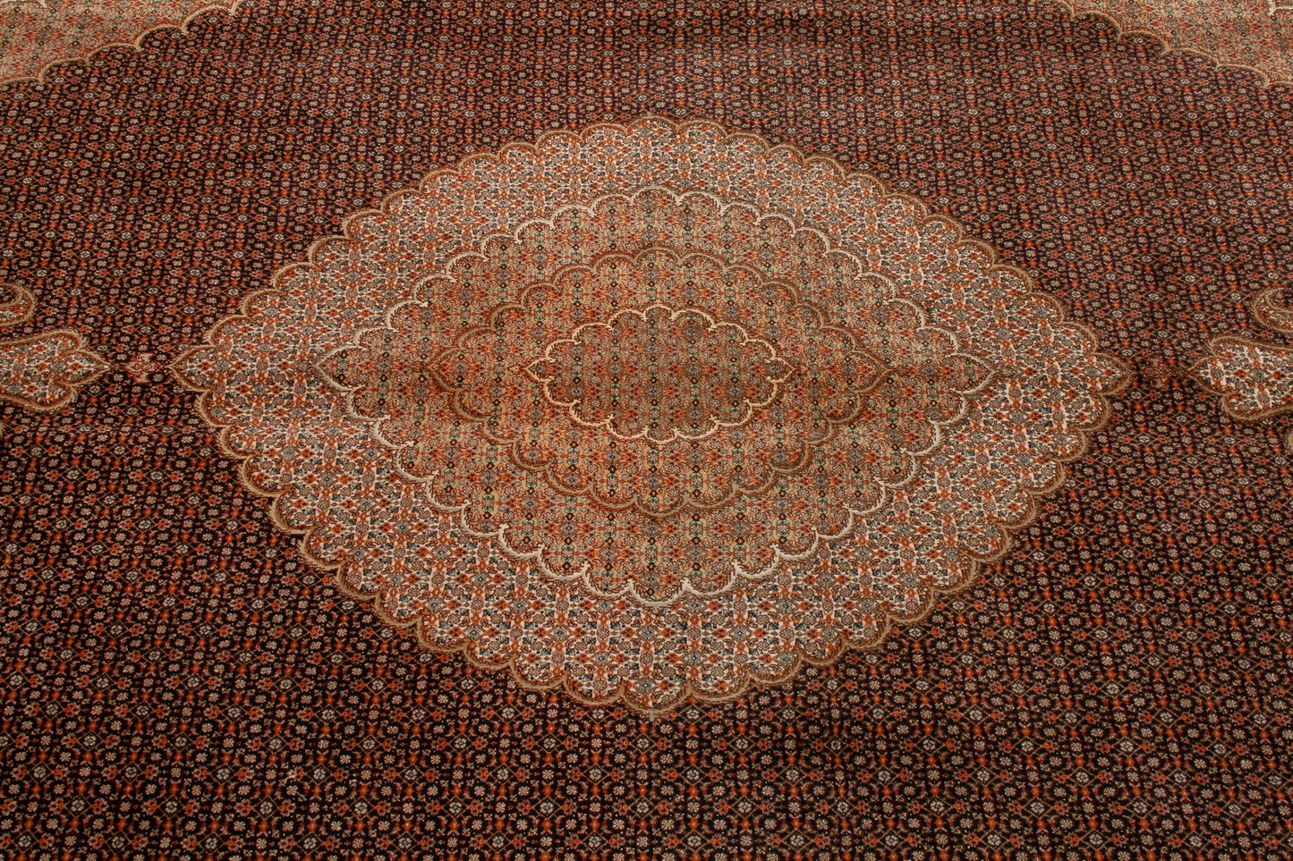 Persian Wool & Silk Mahi Tabriz Rug