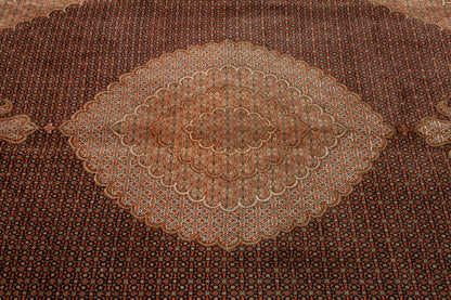 Persian Wool & Silk Mahi Tabriz Rug
