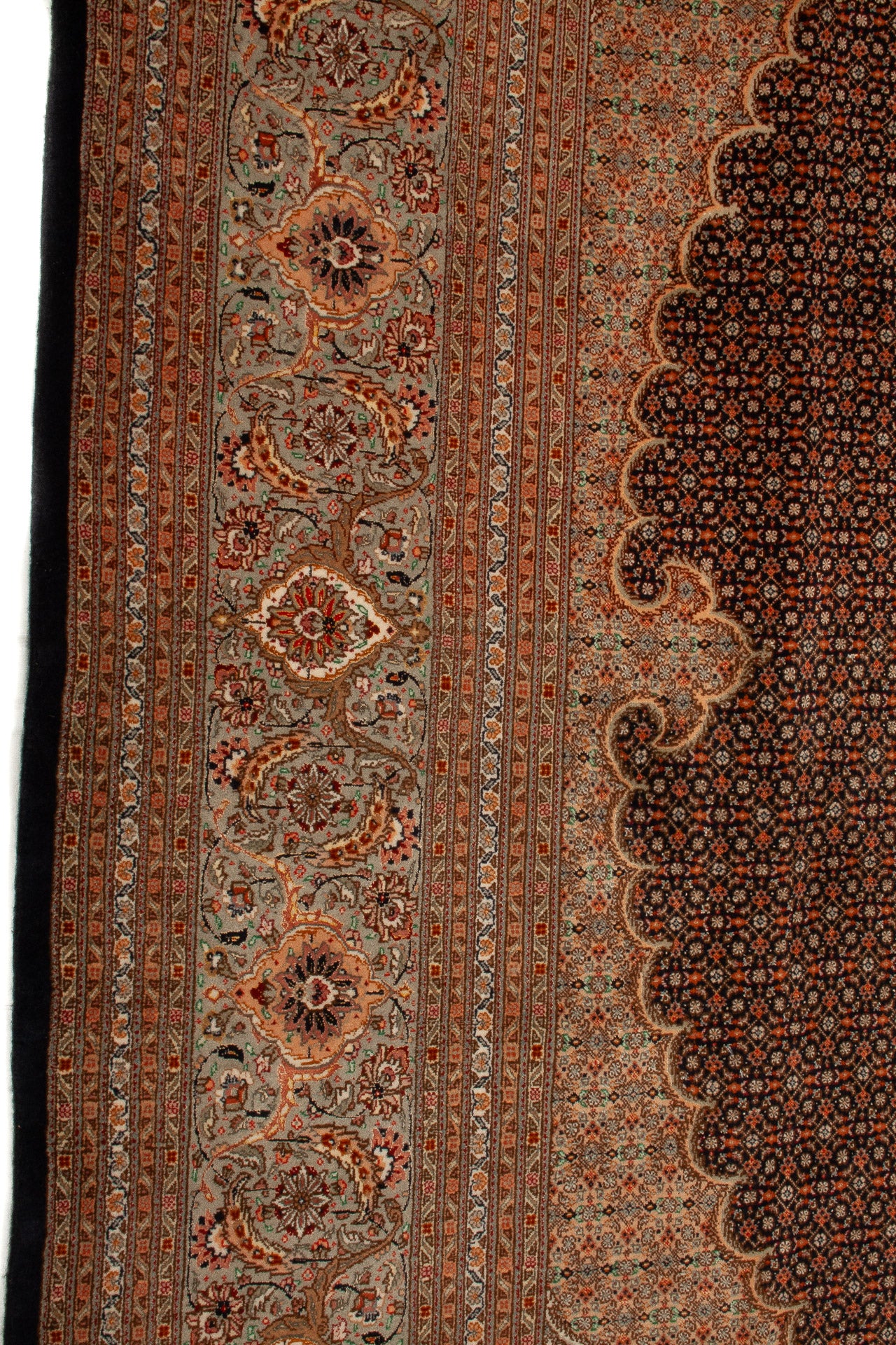 Persian Wool & Silk Mahi Tabriz Rug
