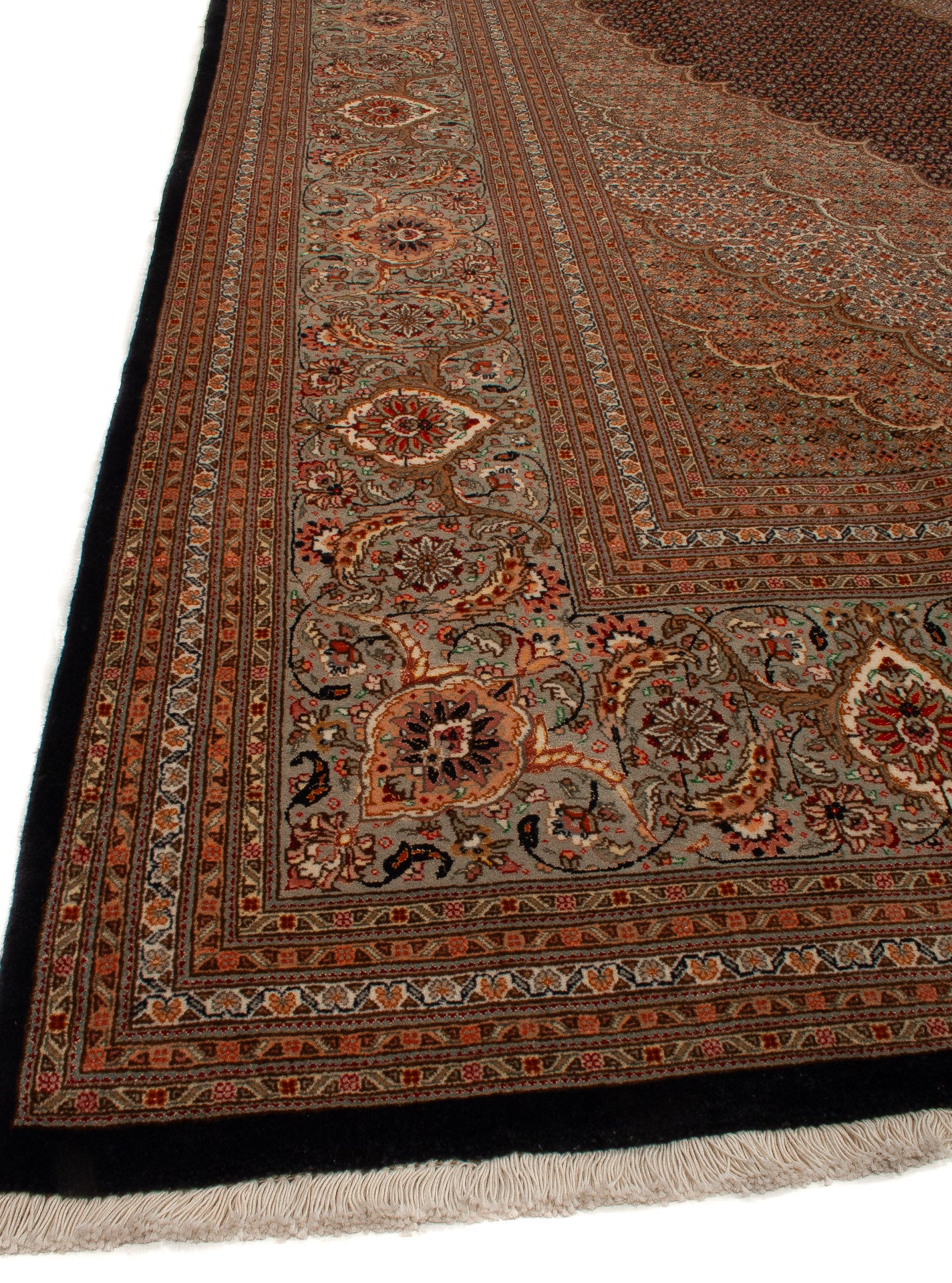Persian Wool & Silk Mahi Tabriz Rug