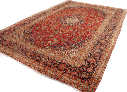 Semi-Antique Persian Kashan Rug