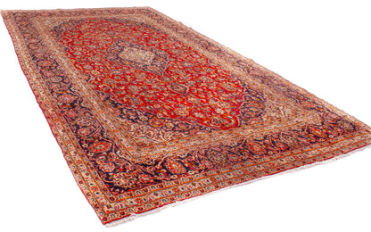 Semi-Antique Persian Kashan Rug