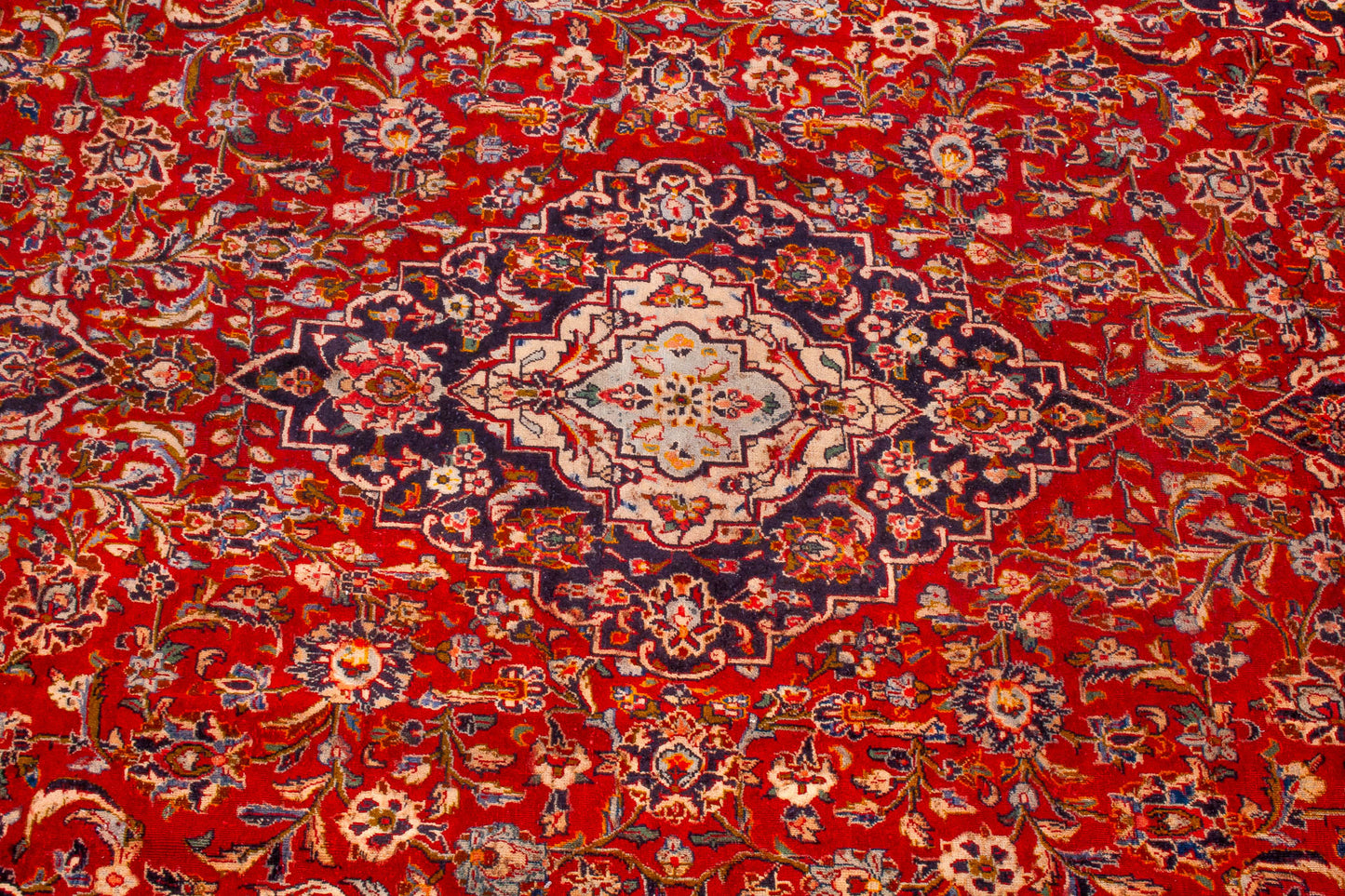 Semi-Antique Persian Kashan Rug