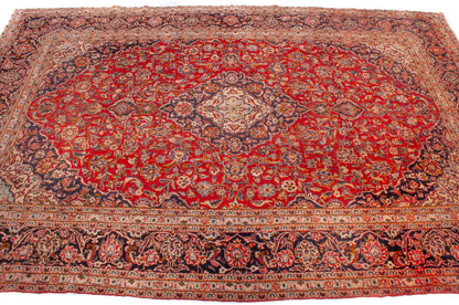 Semi-Antique Persian Kashan Rug