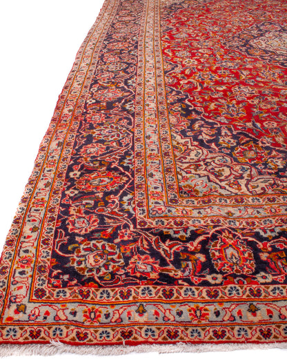 Semi-Antique Persian Kashan Rug