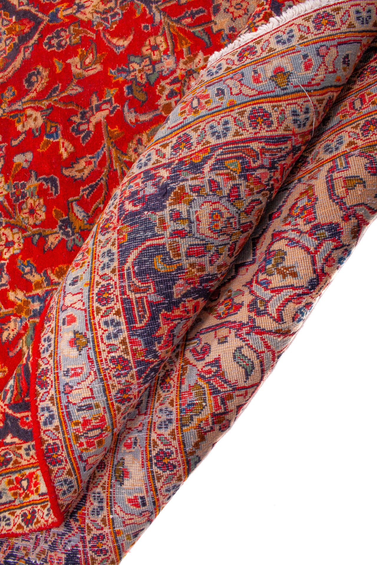 Semi-Antique Persian Kashan Rug