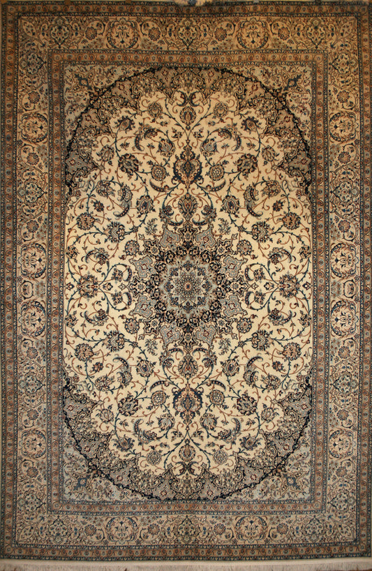 Persian Nain Wool & Silk Rug