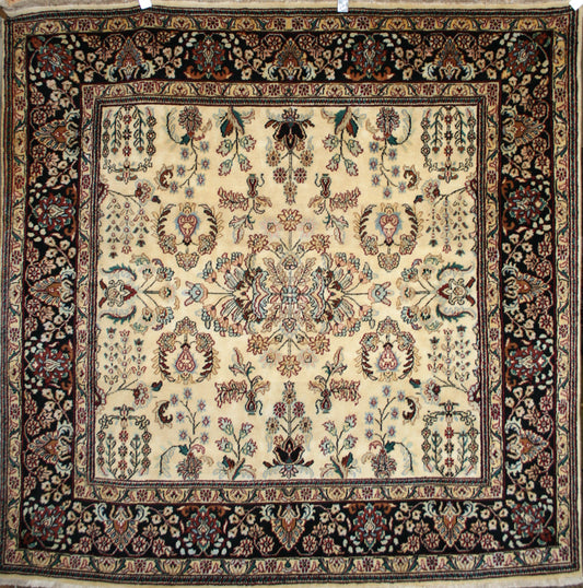Indian Sarouk Square Rug