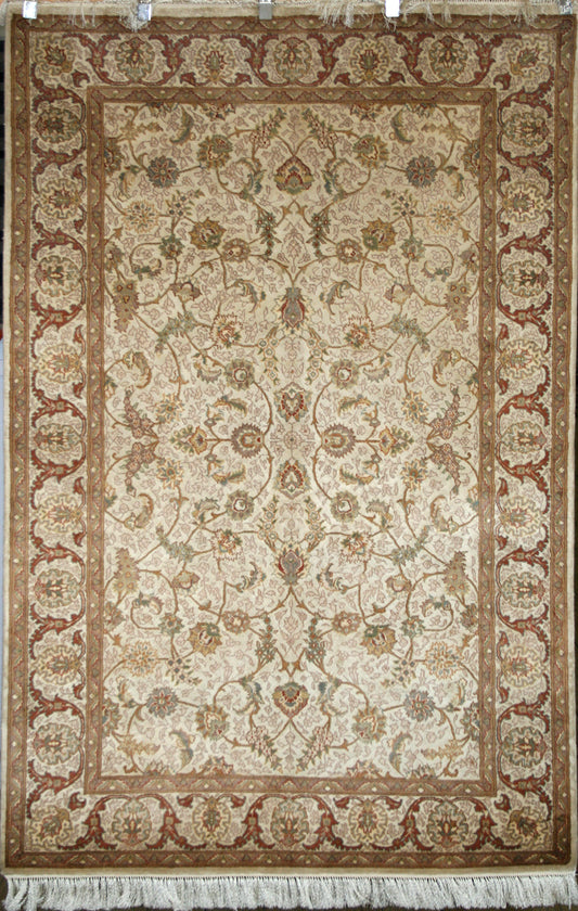Pak-Persian Tabriz Wool & Silk Rug