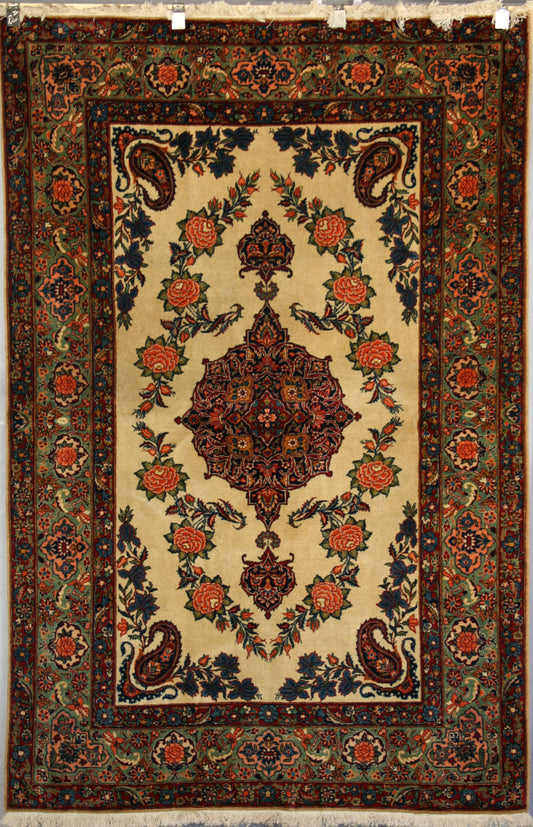 Semi-Antique Persian Kashan Rug