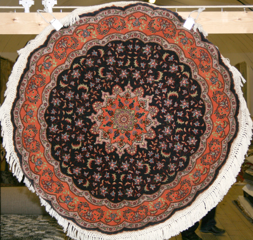 Persian Tabriz Square Rug