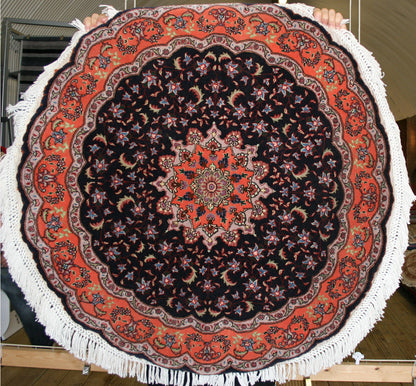 Persian Tabriz Square Rug