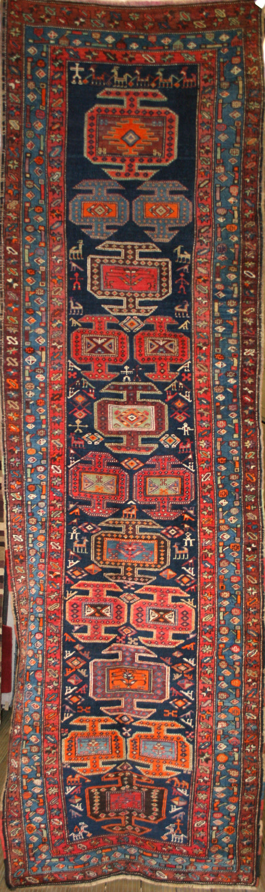Semi-Antique Caucasian Runner Rug
