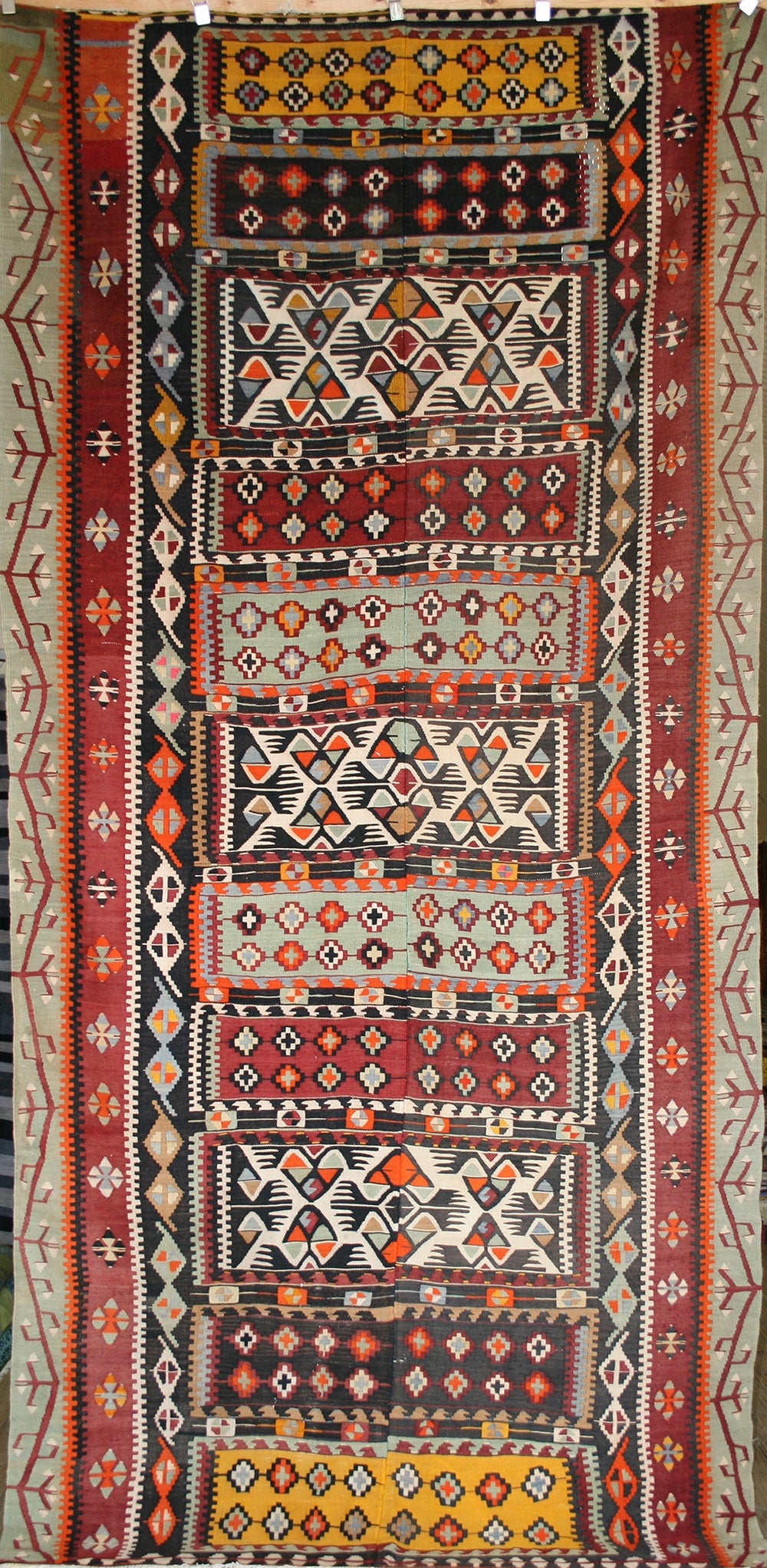 Semi-Antique Turkish Konya Kilim Rug