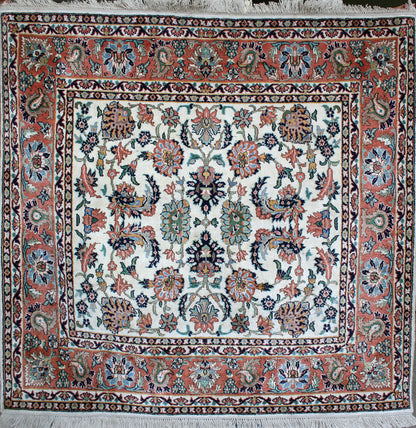 Indian Kashmir Silk Square Rug