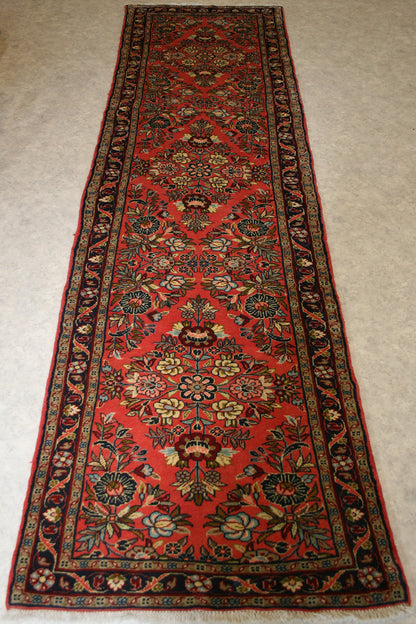 Semi-Antique Persian Sarouk Runner Rug