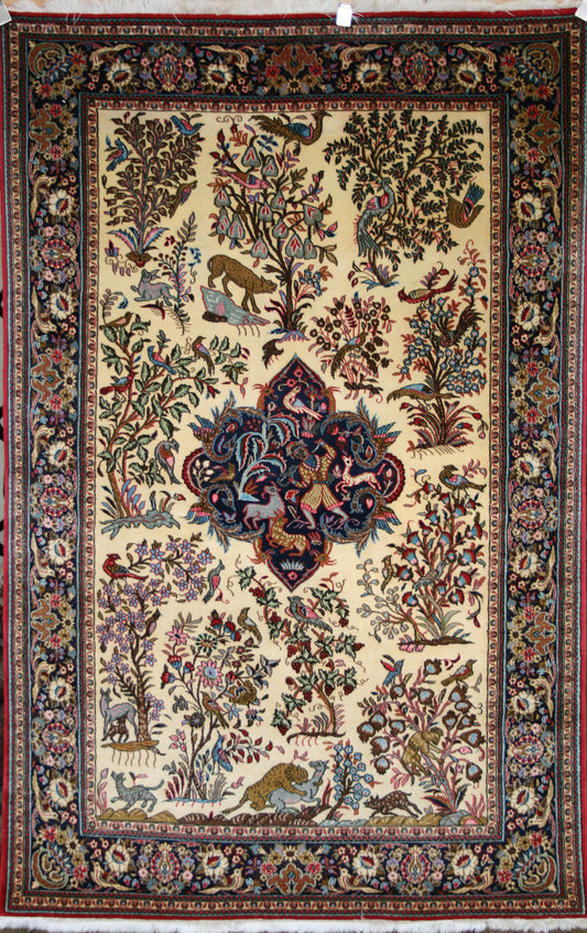 Persian Qum Kork Wool Rug