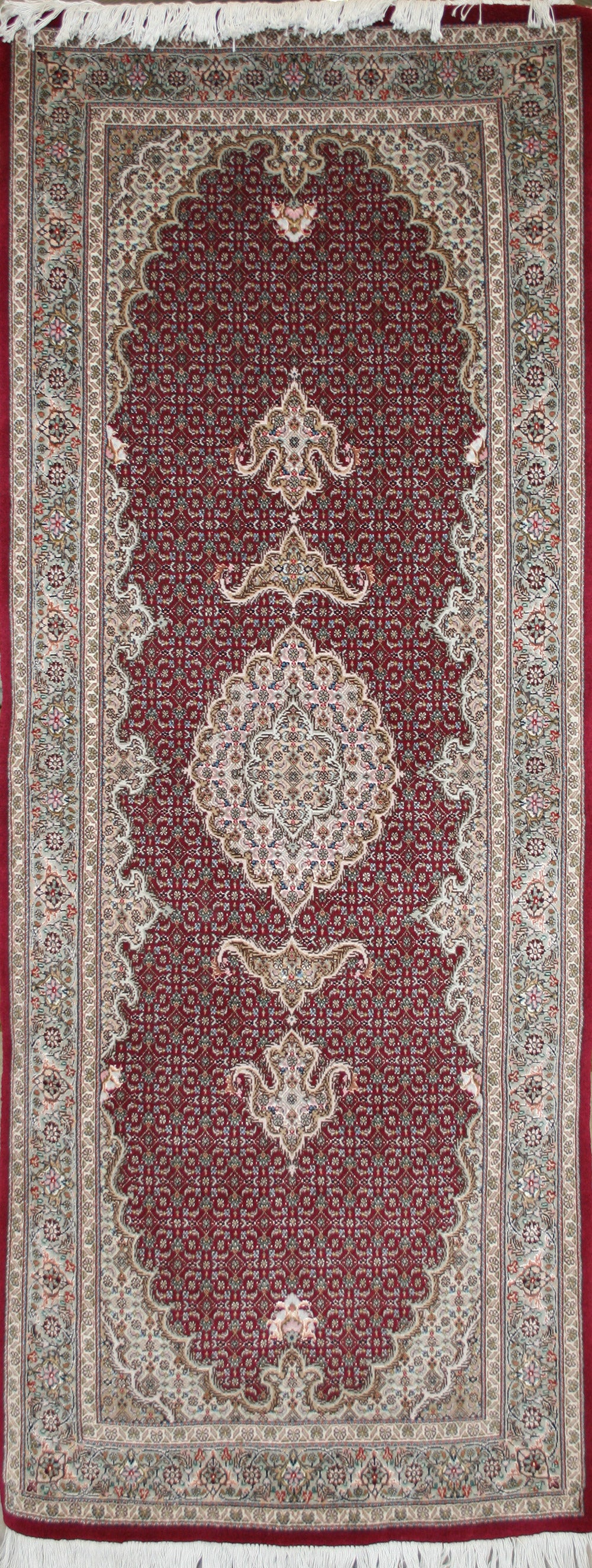 Persian Tabriz Wool & Silk Runner Rug
