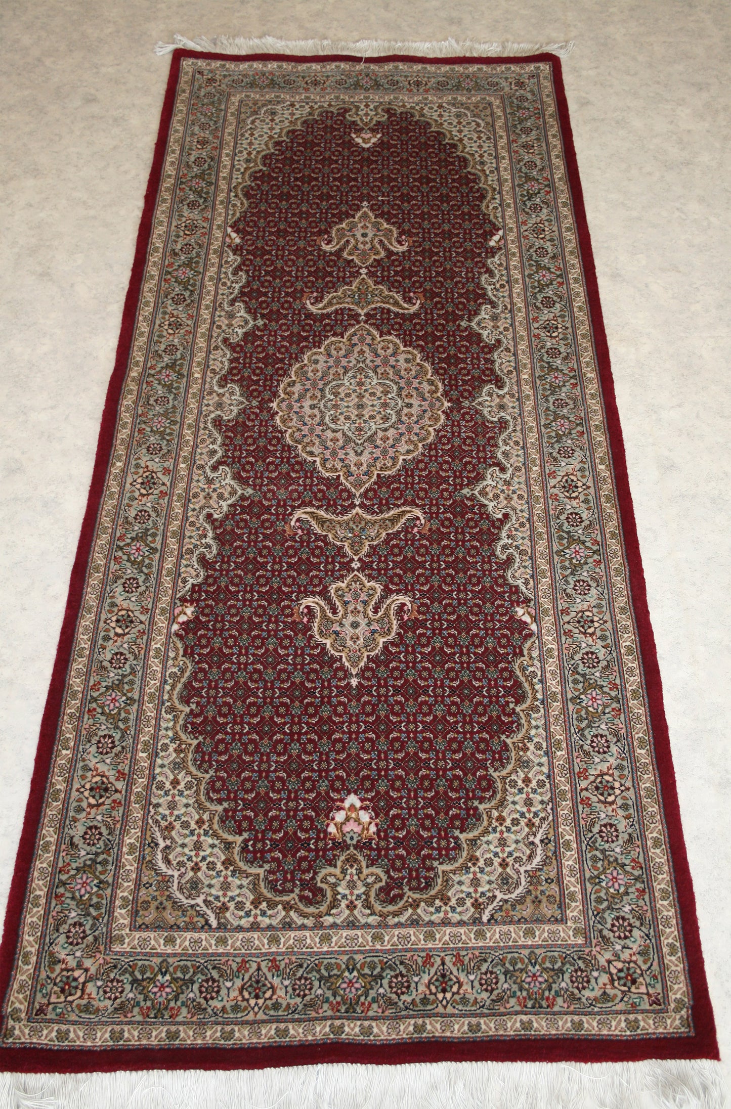 Persian Tabriz Wool & Silk Runner Rug