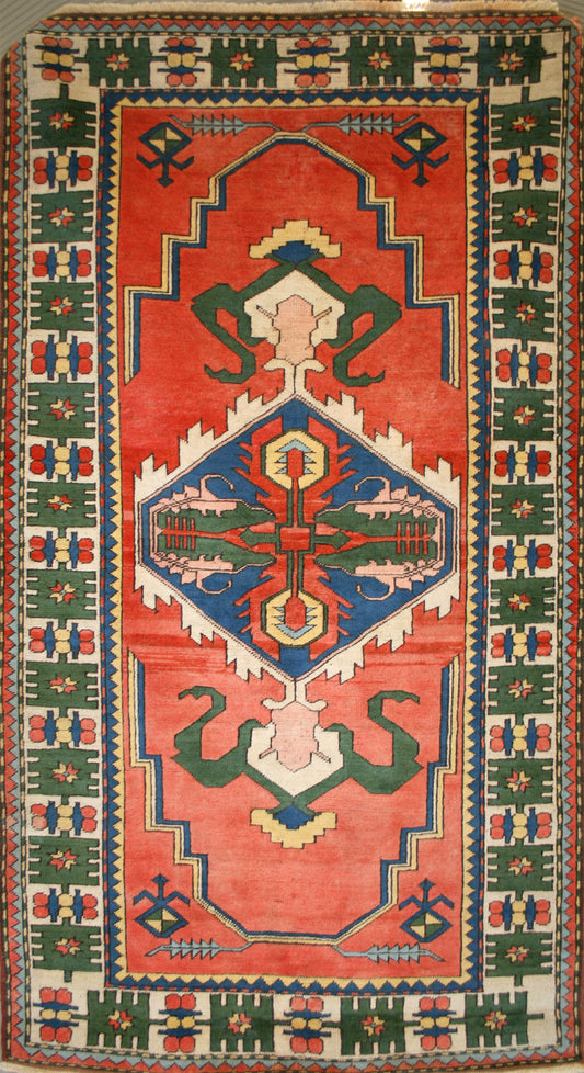 Semi-Antique Turkish Milas Rug