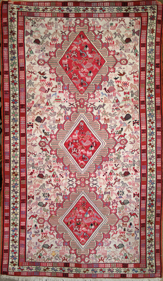 Persian Azari Wool & Silk Soumak Rug
