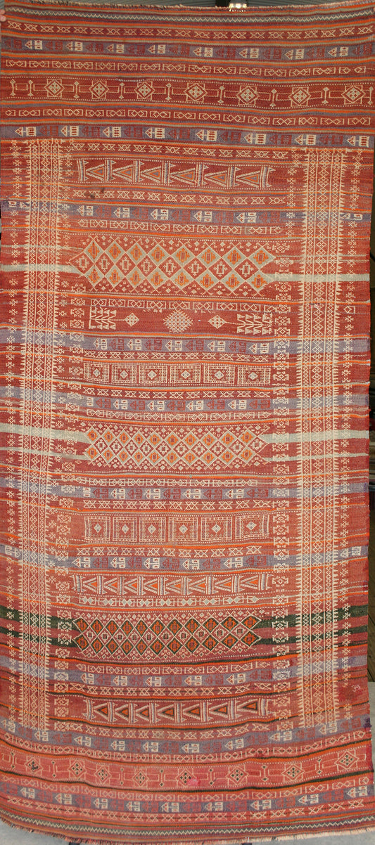 Semi-Antique Afghan Maleki Soumak Rug