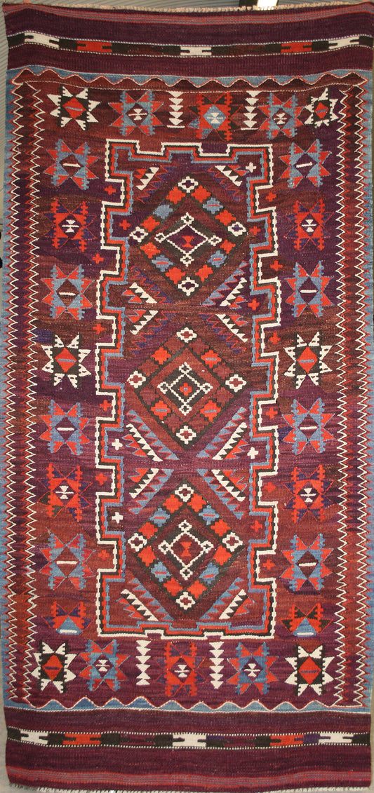 Semi-Antique Afghan Kilim Rug