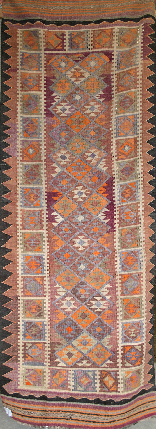 Semi-Antique Afghan Kilim Runner Rug