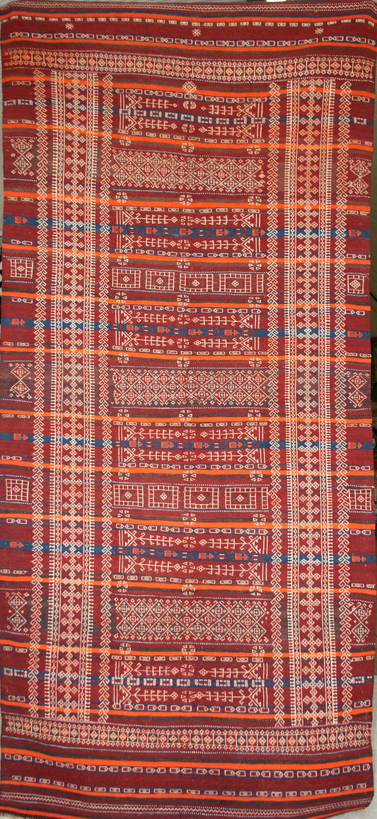 Semi-Antique Afghan Kilim Rug