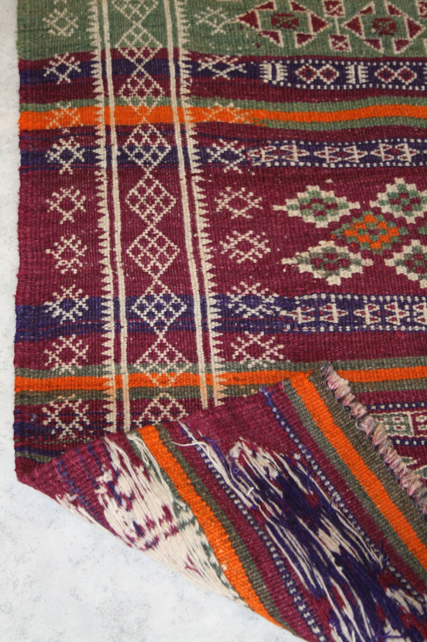 Semi-Antique Afghan Kilim Runner Rug