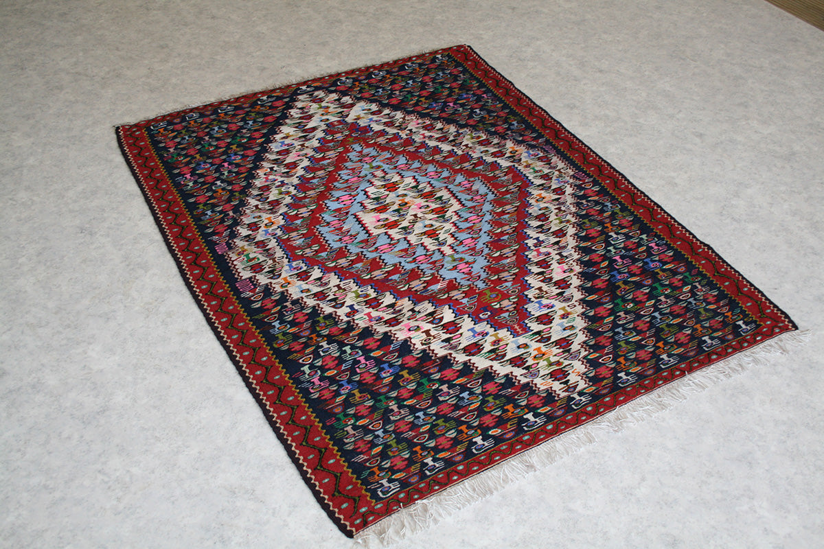 Persian Sannandaj Kilim Rug