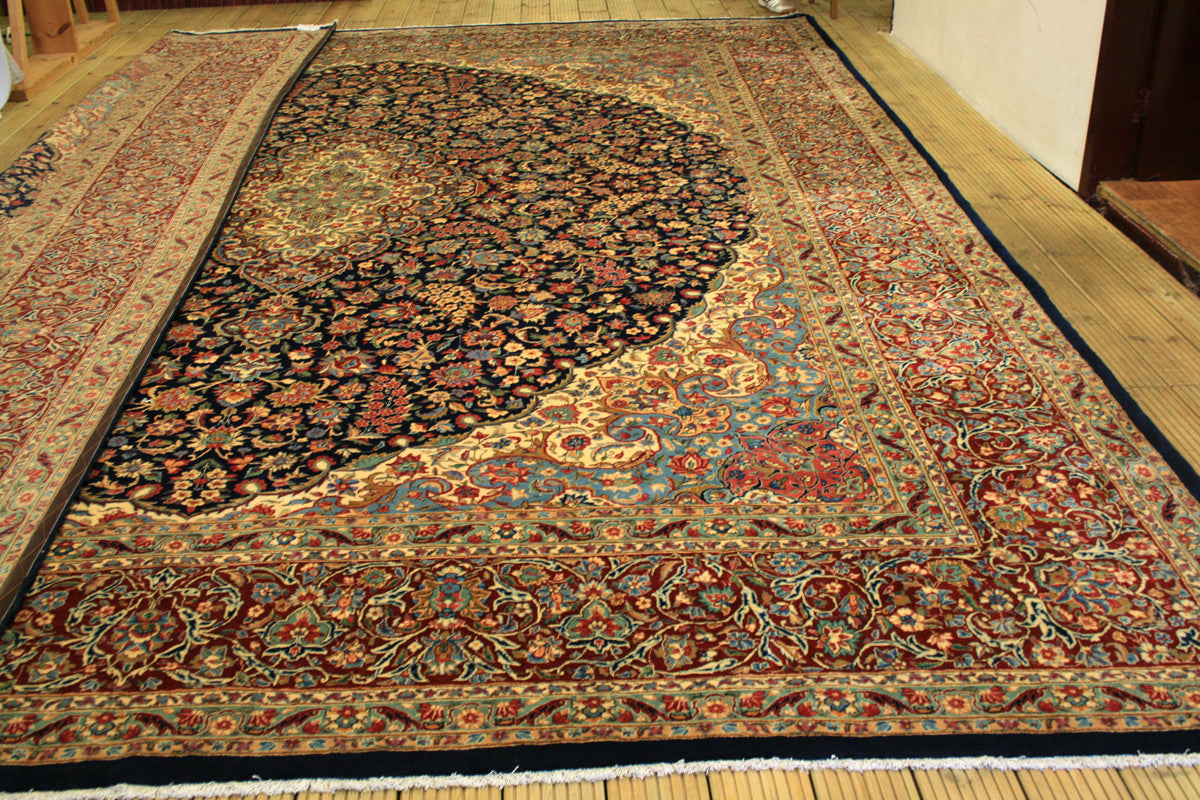 Hand-Knotted Persian Kerman Rug - Ref: 12134 - 492 x 402cm – Little-Persia