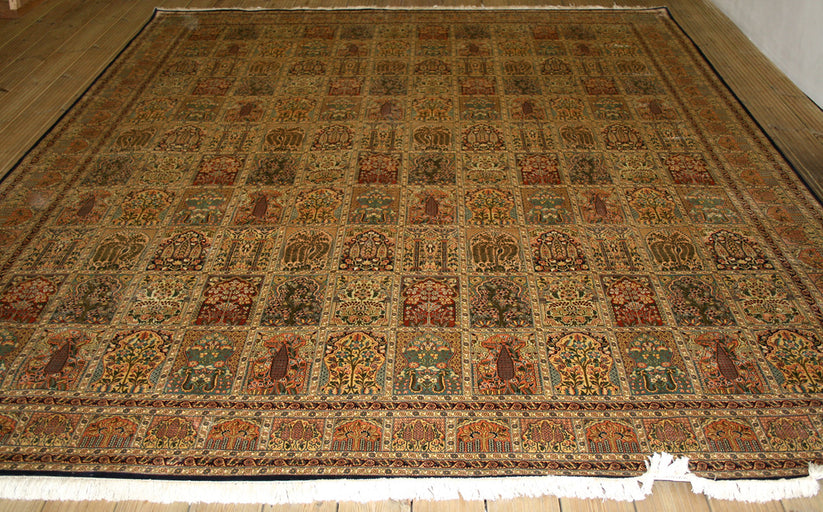 Hand-Knotted Indian Kashmir Silk Rug - Ref: 12361 - 360 x 275cm ...