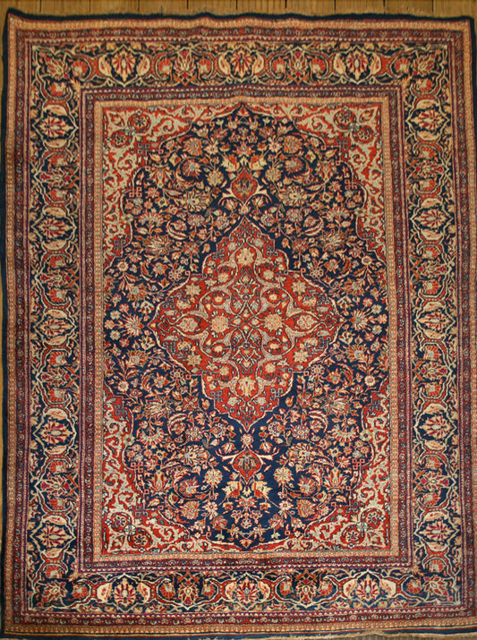 Semi-Antique Persian Kashan Rug