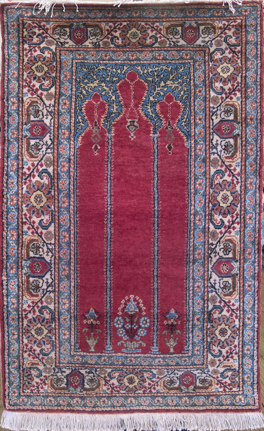 Semi-Antique Turkish Konya Rug